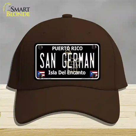 San German Puerto Rico Black Novelty License Plate Hat Cotton / Dark Brown