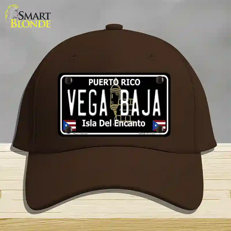 Vega Baja Puerto Rico Black Novelty License Plate Hat Cotton / Dark Brown