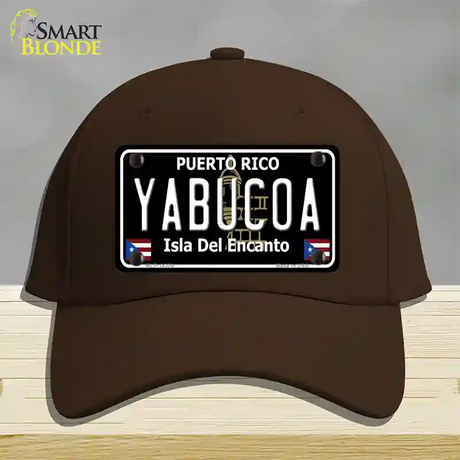 Yabucoa Puerto Rico Black Novelty License Plate Hat Cotton / Dark Brown