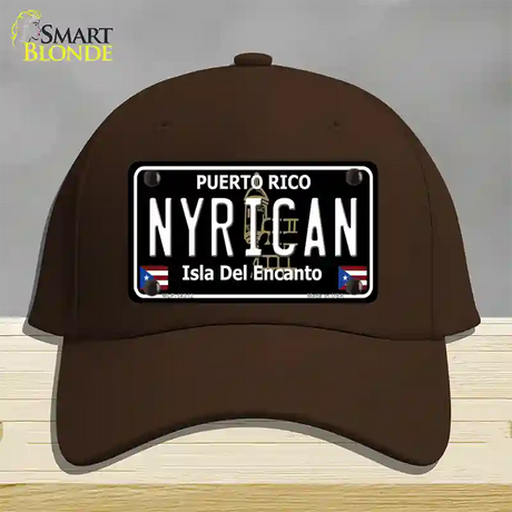 Nyrican Puerto Rico Black Novelty License Plate Hat Cotton / Dark Brown