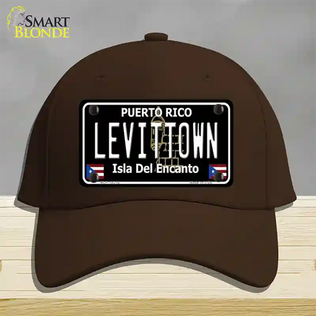 Levittown Puerto Rico Black Novelty License Plate Hat Cotton / Dark Brown