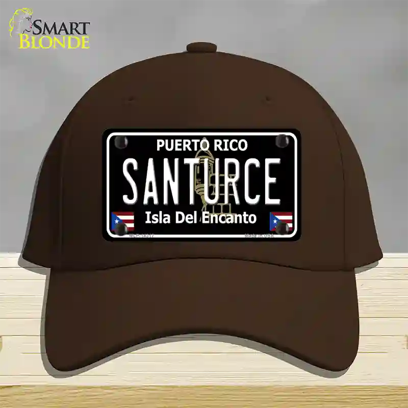 Santurce Puerto Rico Black Novelty License Plate Hat Cotton / Dark Brown