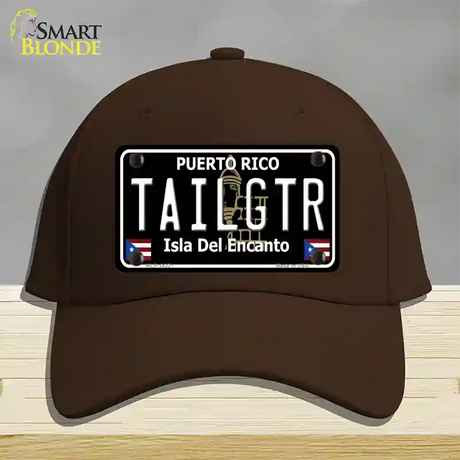 Tailgtr Puerto Rico Black Novelty License Plate Hat Cotton / Dark Brown