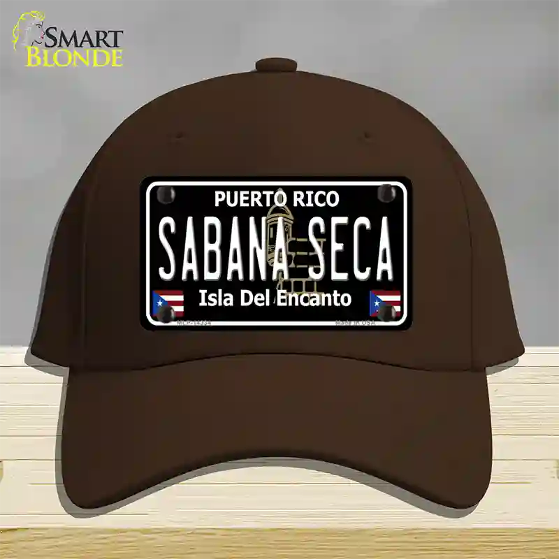 Sabana Seca Puerto Rico Black Novelty License Plate Hat Cotton / Dark Brown