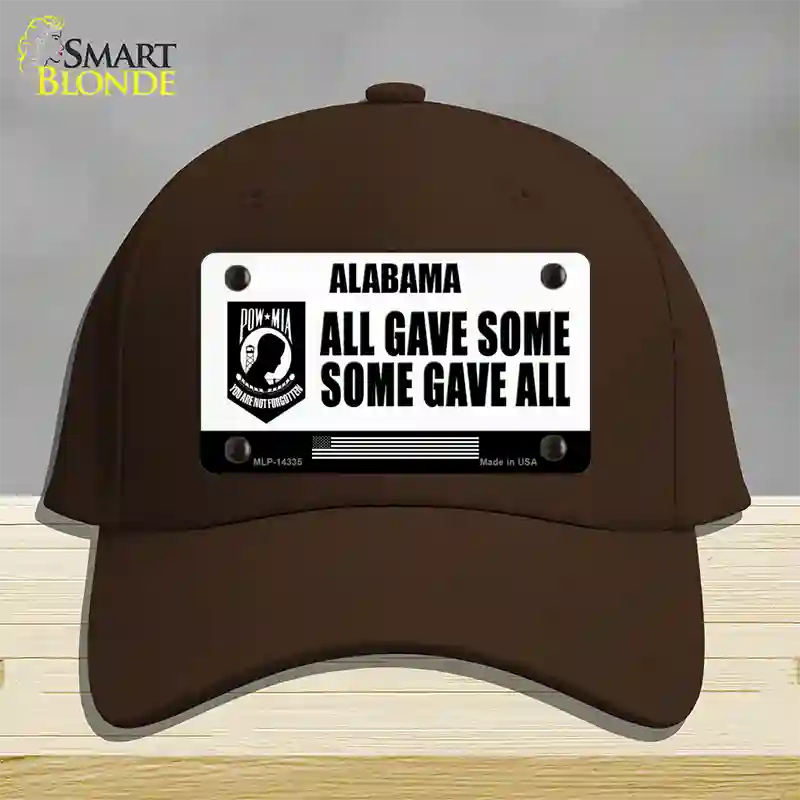 Alabama POW MIA Some Gave All Novelty License Plate Hat Cotton / Dark Brown