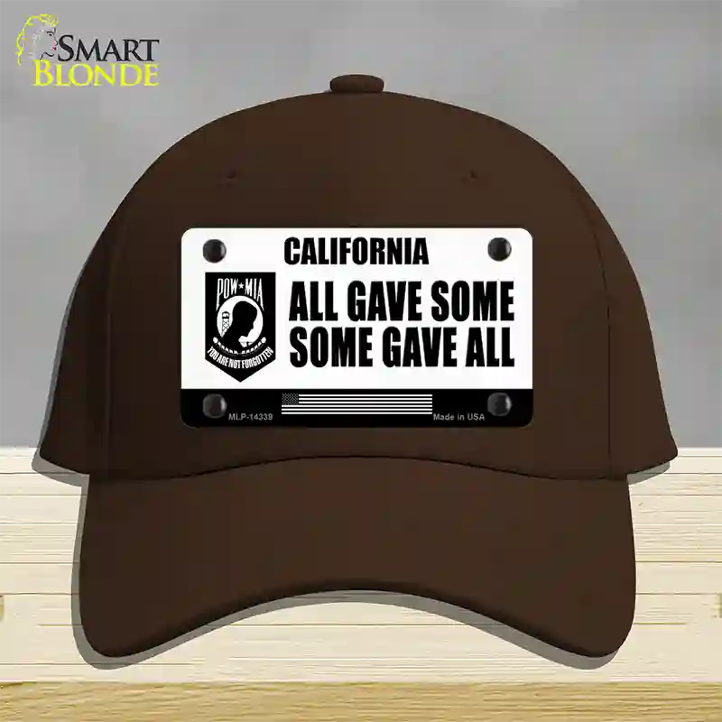 California POW MIA Some Gave All Novelty License Plate Hat Cotton / Dark Brown