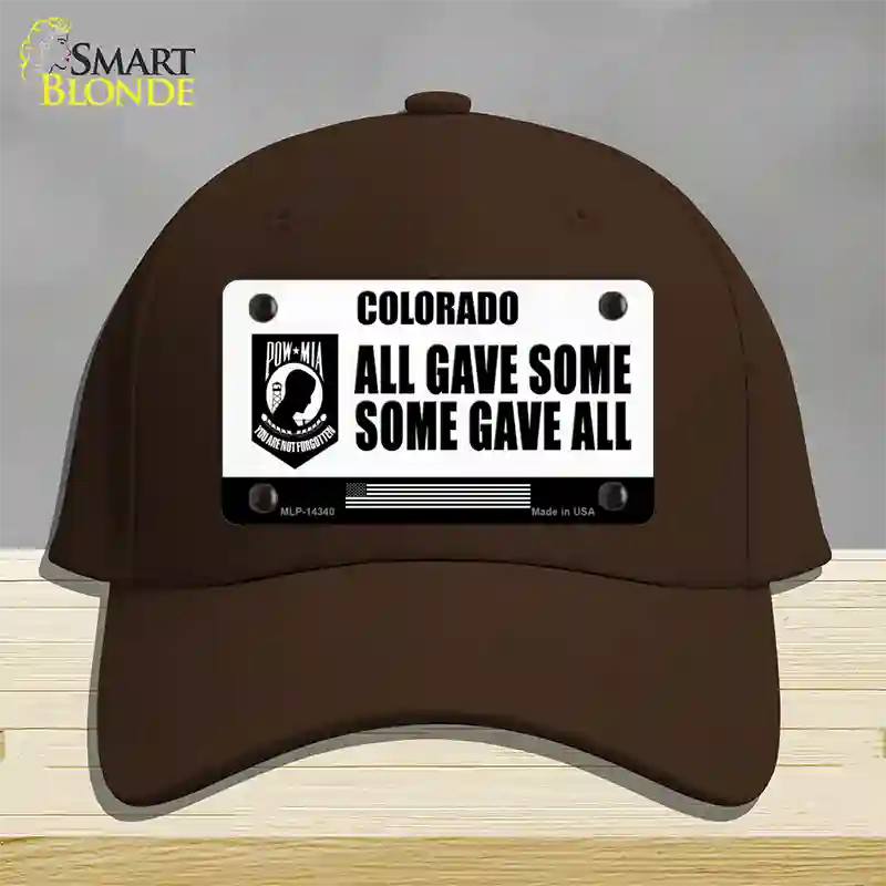 Colorado POW MIA Some Gave All Novelty License Plate Hat Cotton / Dark Brown