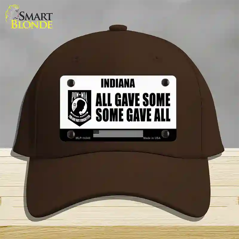 Indiana POW MIA Some Gave All Novelty License Plate Hat Cotton / Dark Brown