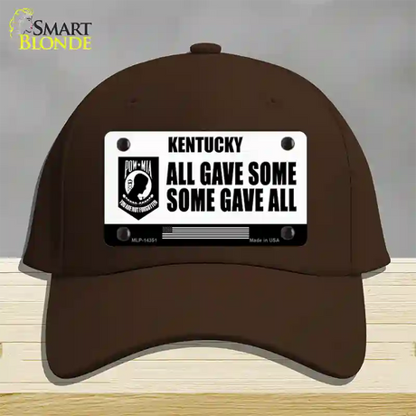 Kentucky POW MIA Some Gave All Novelty License Plate Hat Cotton / Dark Brown