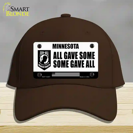 Minnesota POW MIA Some Gave All Novelty License Plate Hat Cotton / Dark Brown