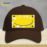 Yellow White Giraffe Yellow Center Oval Novelty License Plate Hat Cotton / Dark Brown