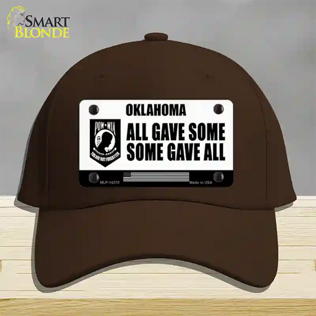 Oklahoma POW MIA Some Gave All Novelty License Plate Hat Cotton / Dark Brown