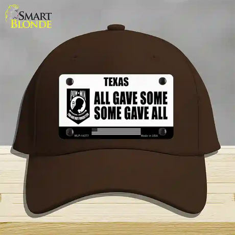 Texas POW MIA Some Gave All Novelty License Plate Hat Cotton / Dark Brown