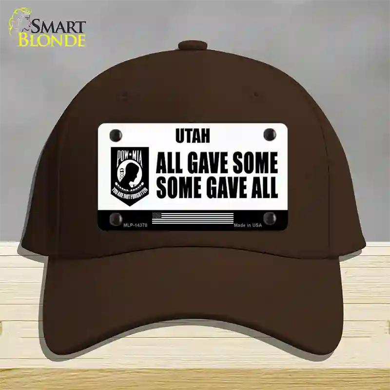 Utah POW MIA Some Gave All Novelty License Plate Hat Cotton / Dark Brown