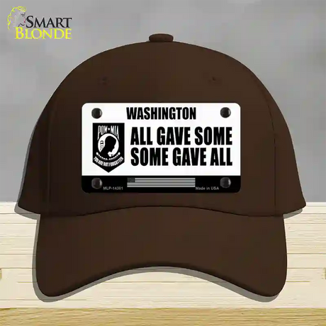 Washington POW MIA Some Gave All Novelty License Plate Hat Cotton / Dark Brown