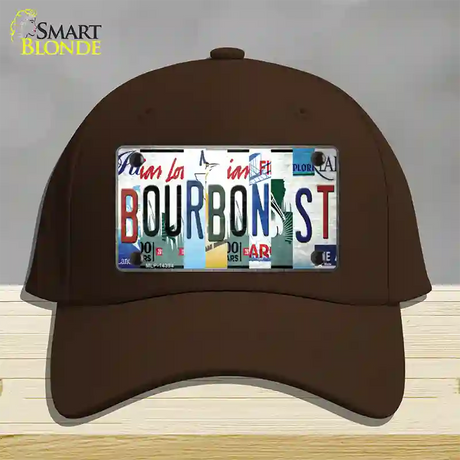 Bourbon St License Plate Art Novelty License Plate Hat Cotton / Dark Brown