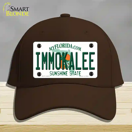 Immokalee Florida Novelty License Plate Hat Cotton / Dark Brown