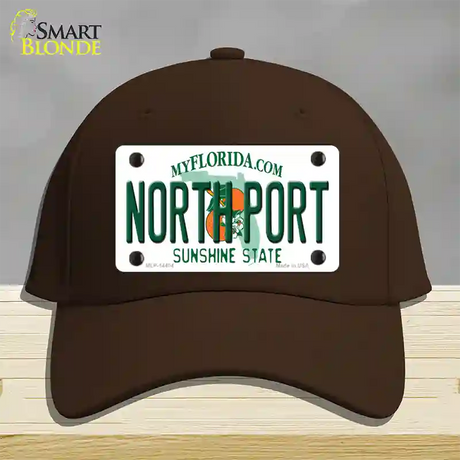 North Port Florida Novelty License Plate Hat Cotton / Dark Brown