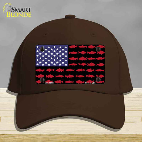 Fishermans American Flag Novelty License Plate Hat HAT-MLP-14466