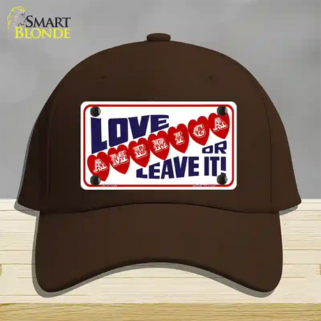 Love America Or Leave It Novelty License Plate Hat Cotton / Dark Brown