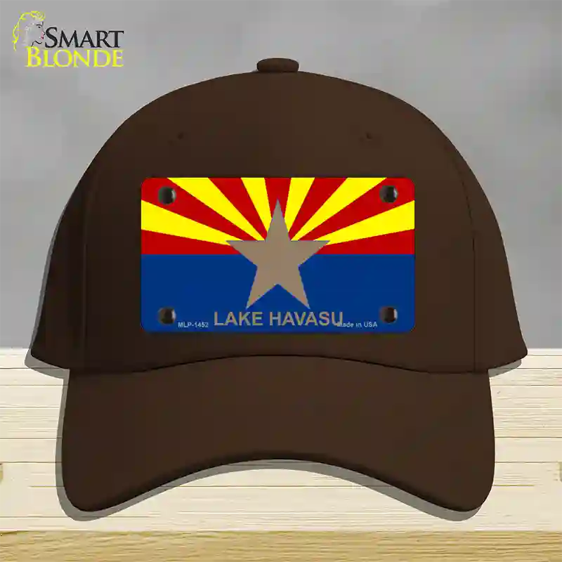 Lake Havasu Arizona State Flag Novelty License Plate Hat Cotton / Dark Brown