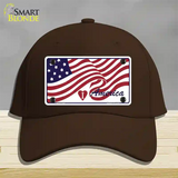 I Love America Flag Novelty License Plate Hat Cotton / Dark Brown