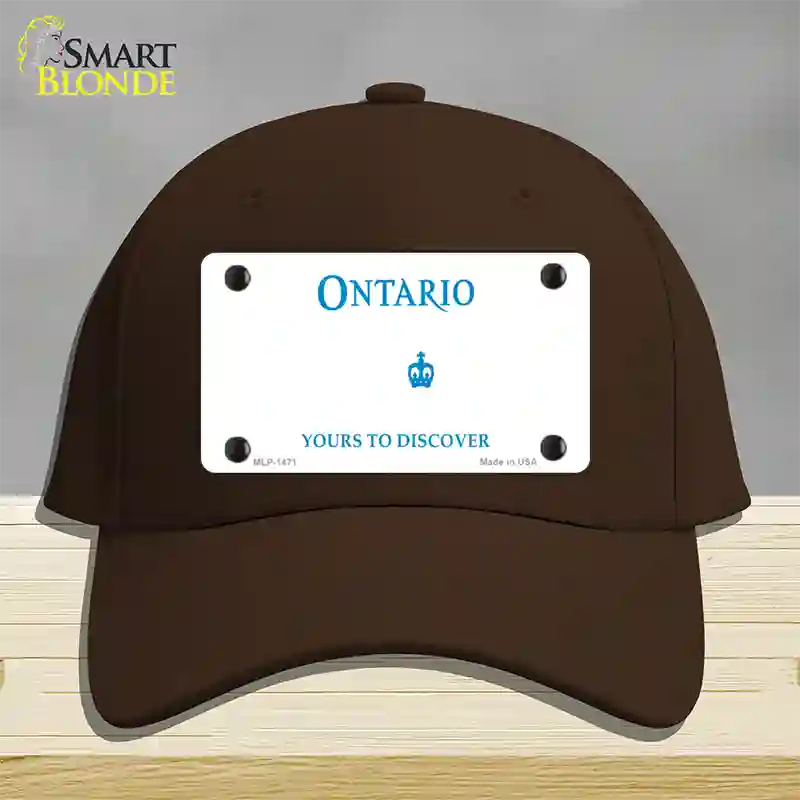 Ontario Canada Novelty License Plate Hat Cotton / Dark Brown