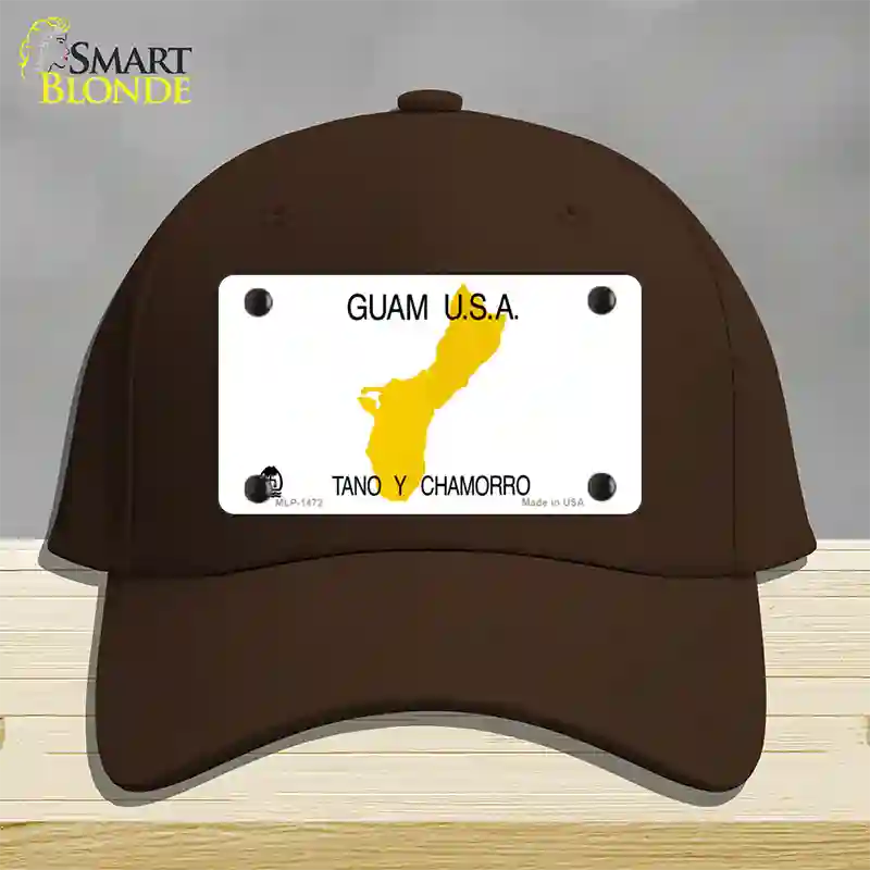 Guam State Novelty License Plate Hat Cotton / Dark Brown