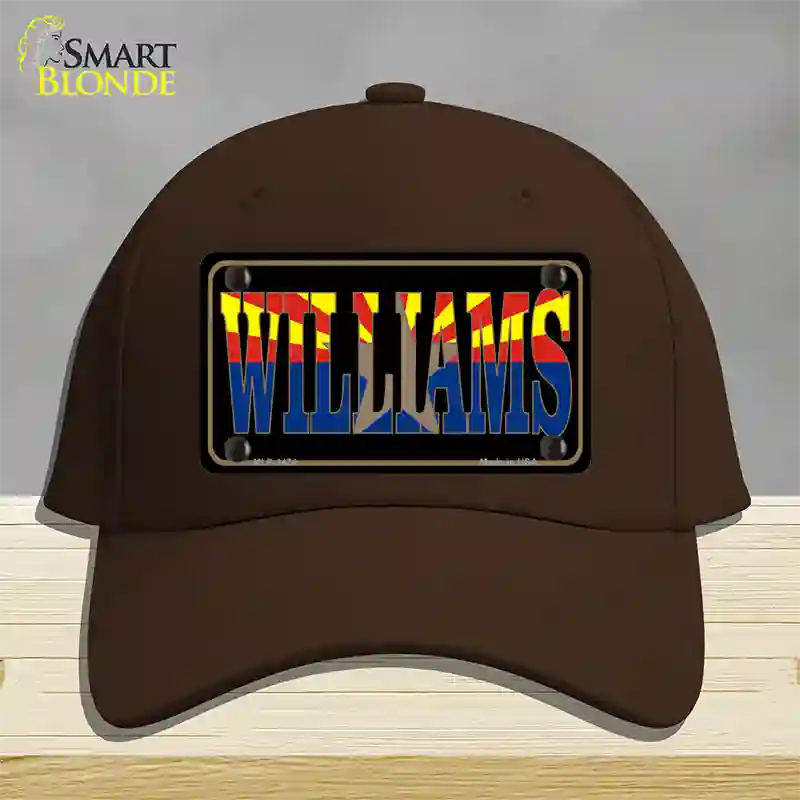 Williams Arizona State Flag Novelty License Plate Hat Cotton / Dark Brown