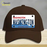 Washington State Novelty License Plate Hat Cotton / Dark Brown