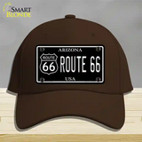 Route 66 Arizona Black Novelty License Plate Hat Cotton / Dark Brown