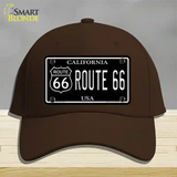 Route 66 California Black Novelty License Plate Hat Cotton / Dark Brown