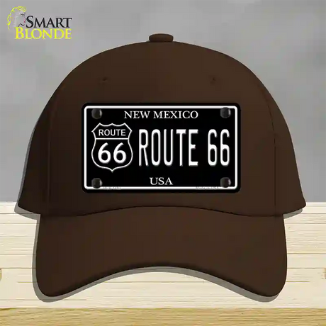 Route 66 New Mexico Black Novelty License Plate Hat Cotton / Dark Brown