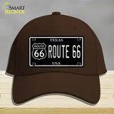 Route 66 Texas Black Novelty License Plate Hat Cotton / Dark Brown