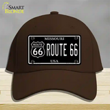 Route 66 Missouri Black Novelty License Plate Hat Cotton / Dark Brown