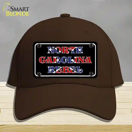 North Carolina Rebel Novelty License Plate Hat Cotton / Dark Brown