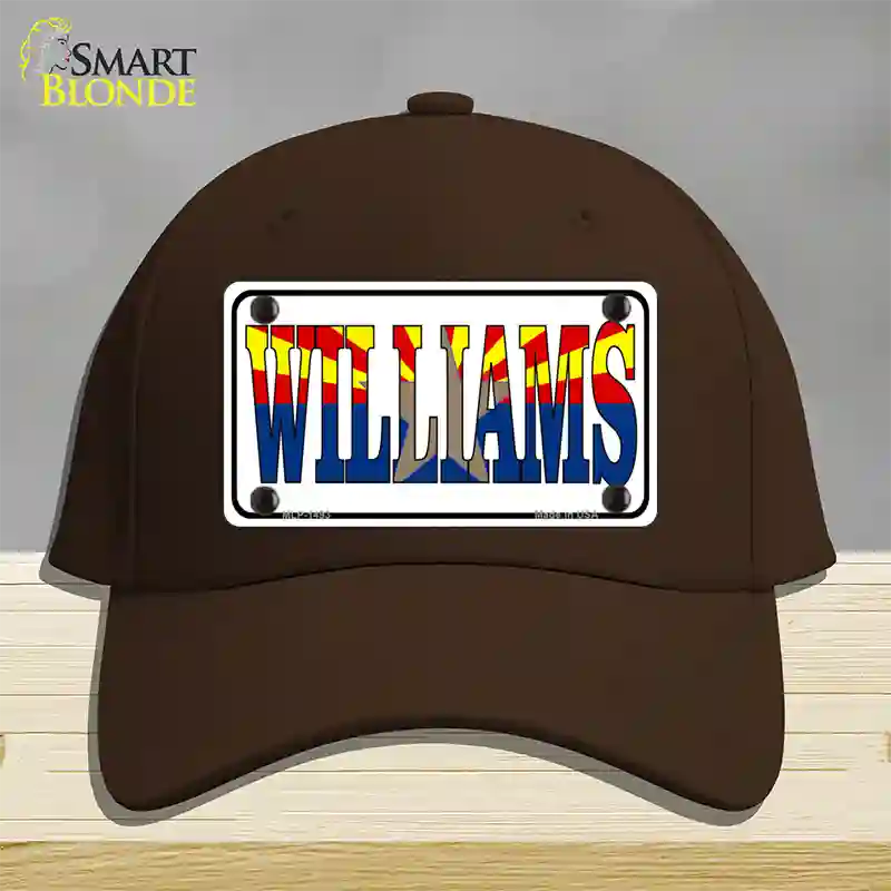 Williams Arizona Flag White Novelty License Plate Hat Cotton / Dark Brown