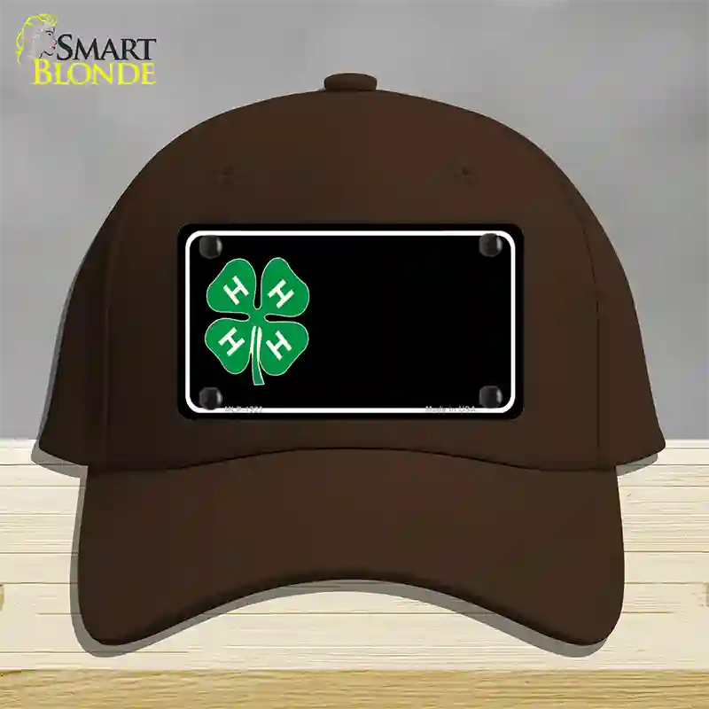 4-H Offset Novelty License Plate Hat Cotton / Dark Brown