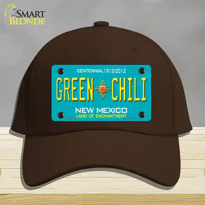 Green Chili New Mexico Novelty License Plate Hat Cotton / Dark Brown