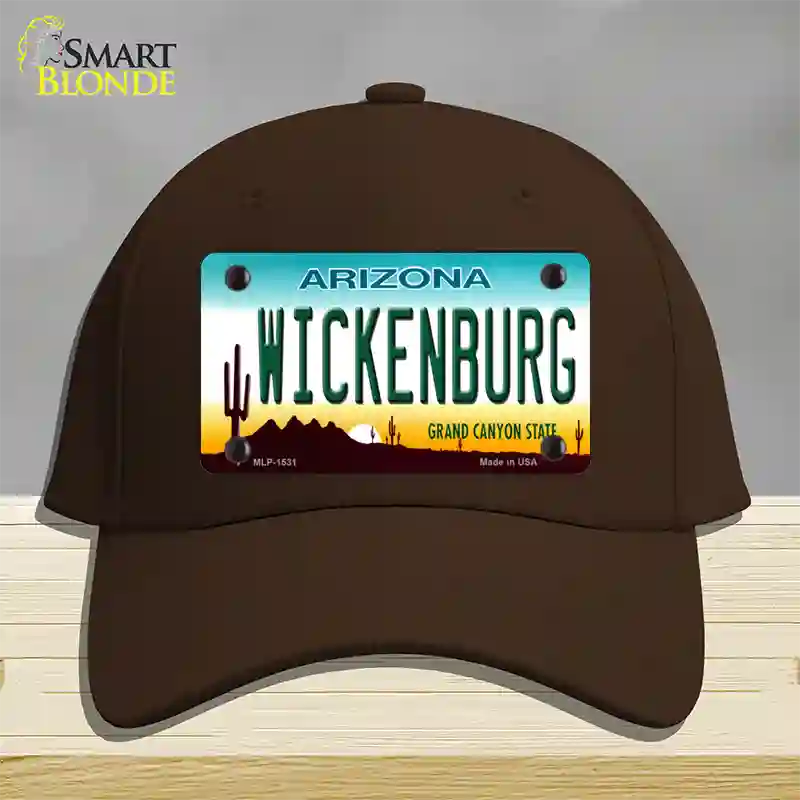 Wickenburg Arizona Novelty License Plate Hat Cotton / Dark Brown