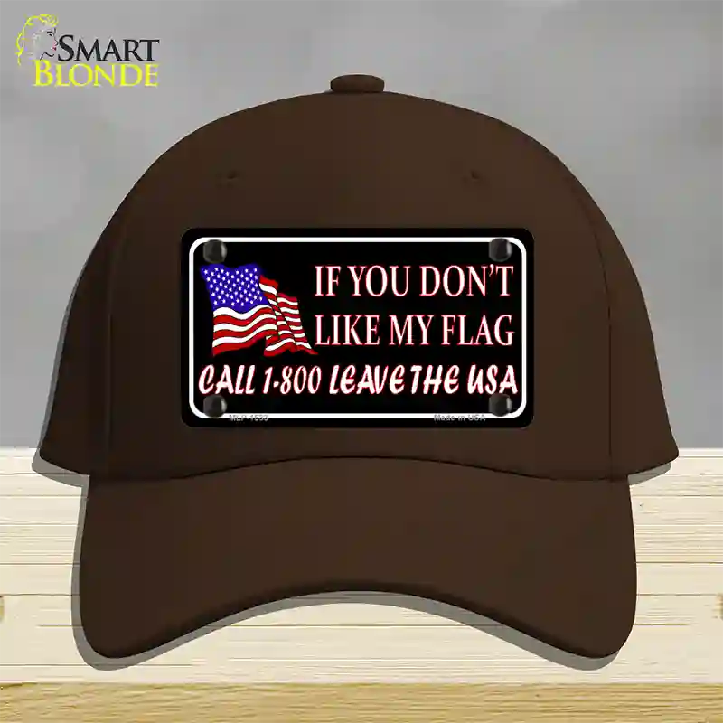 1 800 Leave The USA Novelty License Plate Hat Cotton / Dark Brown