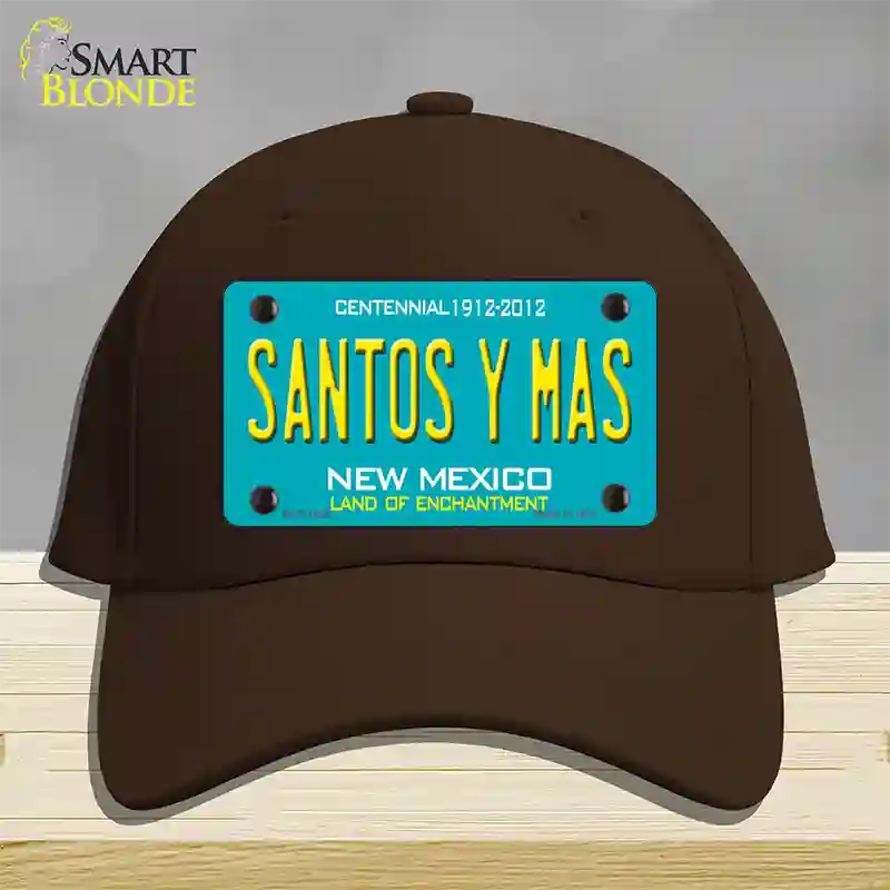 New Mexico Santos Y Mas Novelty License Plate Hat Cotton / Dark Brown