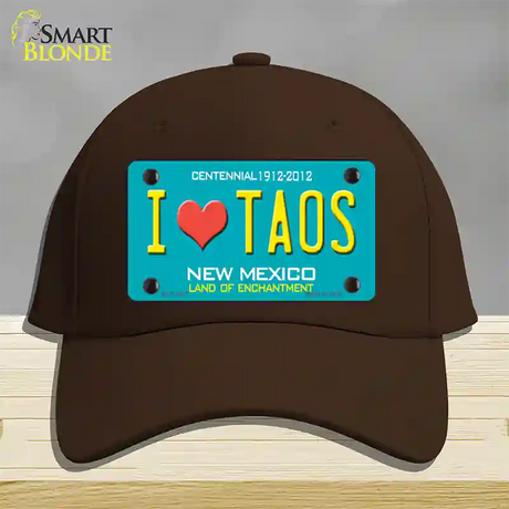 I Love Taos New Mexico Novelty License Plate Hat Cotton / Dark Brown