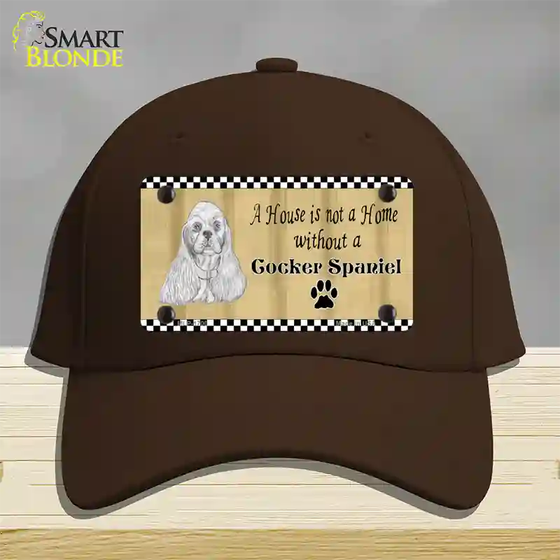 Pencil Sketch Cocker Spaniel Novelty License Plate Hat Cotton / Dark Brown