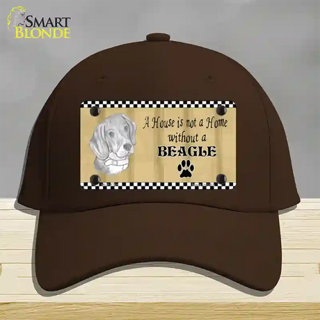 Pencil Sketch Beagle Novelty License Plate Hat Cotton / Dark Brown