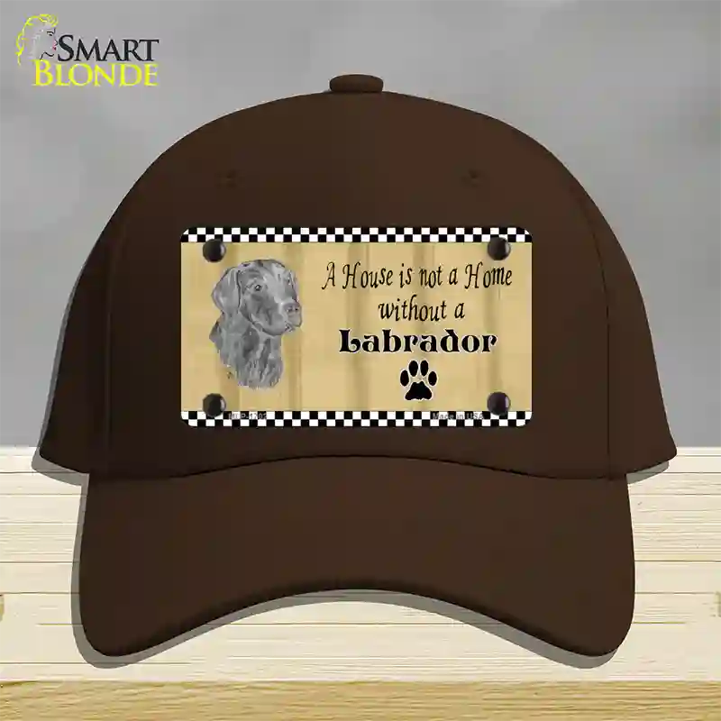 Pencil Sketch Labrador Novelty License Plate Hat Cotton / Dark Brown