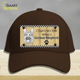 Pencil Sketch German Shepherd Novelty License Plate Hat Cotton / Dark Brown