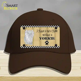 Pencil Sketch Yorkie Novelty License Plate Hat Cotton / Dark Brown