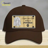 Pencil Sketch Poodle Novelty License Plate Hat Cotton / Dark Brown