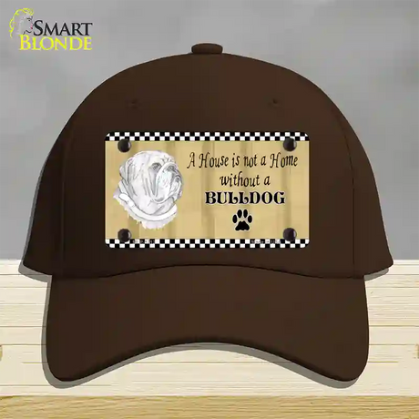 Pencil Sketch Bulldog Novelty License Plate Hat Cotton / Dark Brown